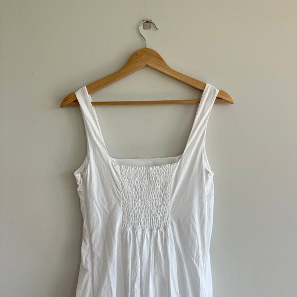 Joie Square Neck Smocked Back Sleeveless Midi Dress White 2 - Picture 6 of 8